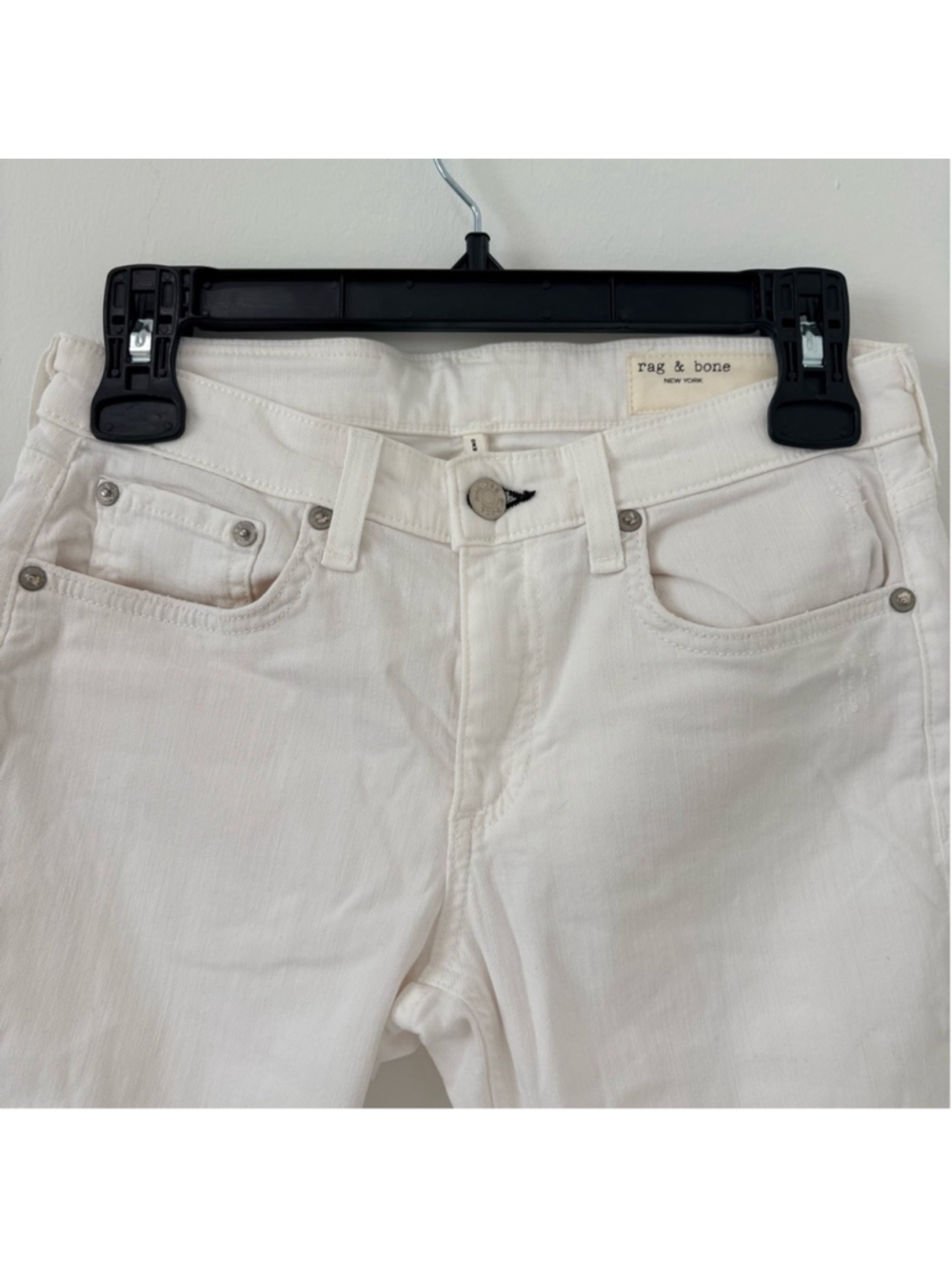 #329 Rag & Bone Dre Low-Rise Ankle Slim Boyfriend Jeans Sz 24 (13.75”W)White NWT - Picture 3 of 14